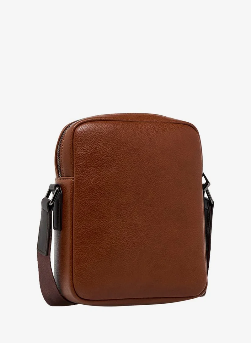 DUCHINI TAN Striped Crossbody Bag with Adjustable Strap for Men | Best Price UAE