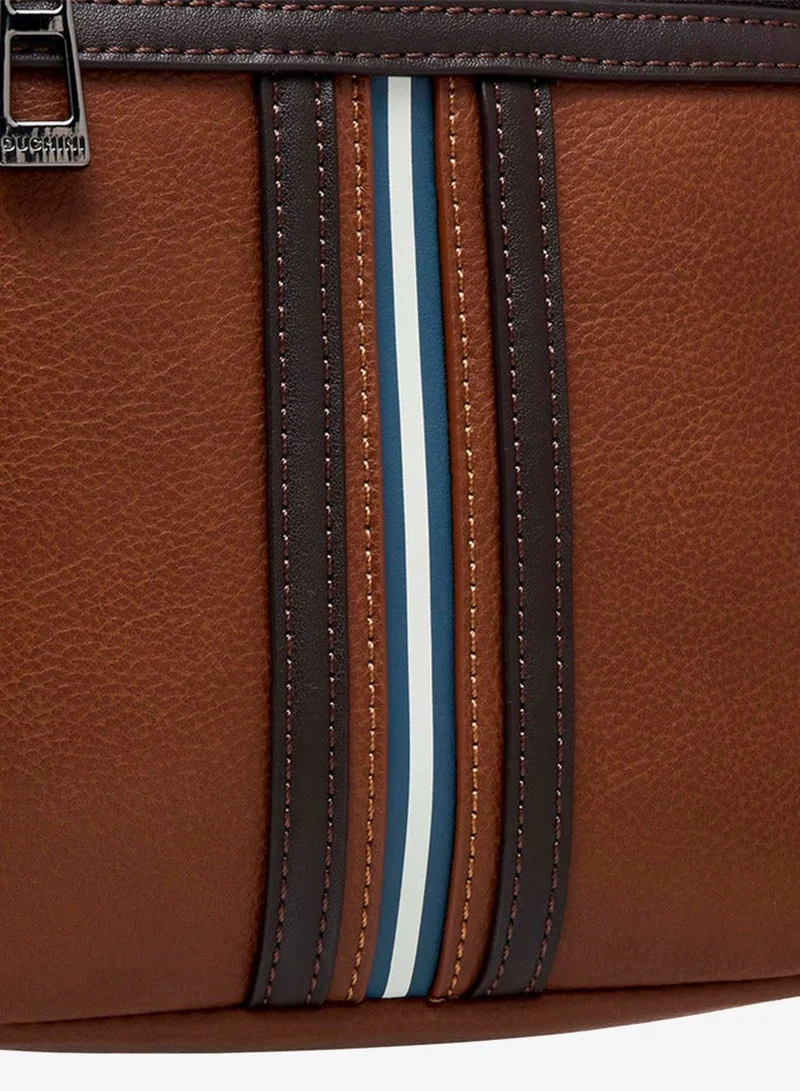 DUCHINI TAN Striped Crossbody Bag with Adjustable Strap for Men | Best Price UAE