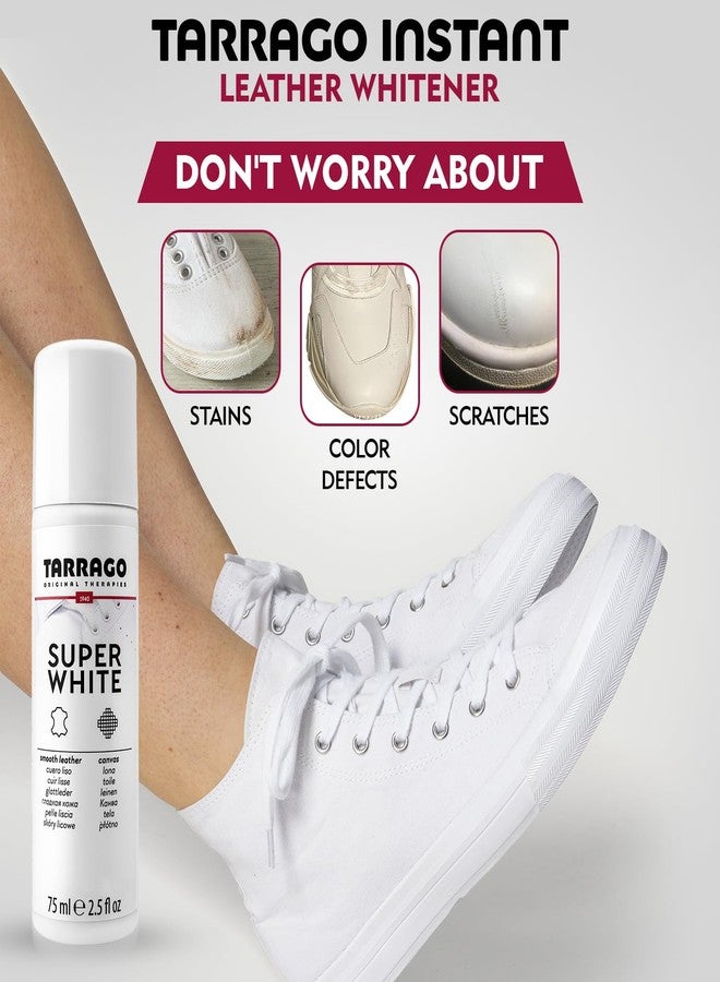 Tarrago Super White- Shoe Whitener Instant Cleaner for Sneakers with Applicator Tip for Leather Renew 75mL - Image 4