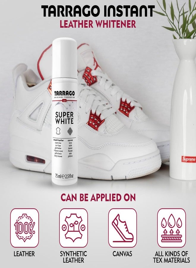 Tarrago Super White- Shoe Whitener Instant Cleaner for Sneakers with Applicator Tip for Leather Renew 75mL - Image 3