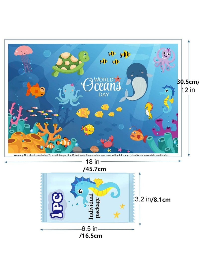 20-Piece Disposable Stick-On Baby Placemats, Waterproof Placemats for Restaurants and Travel
