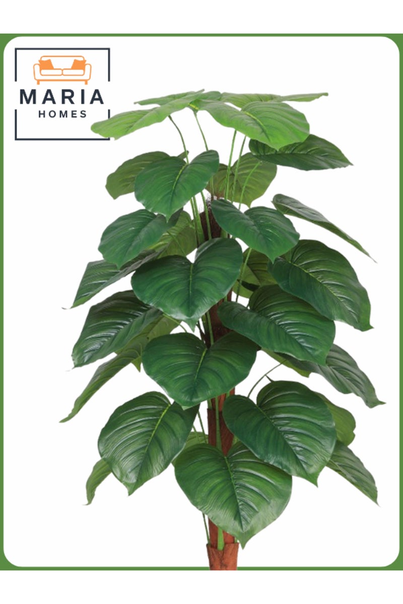 ماريا شجرة فيلوديندرون اصطناعية 135 سم - نبات داخلي مزخرف في وعاء ذهبي فاتح - Image 2