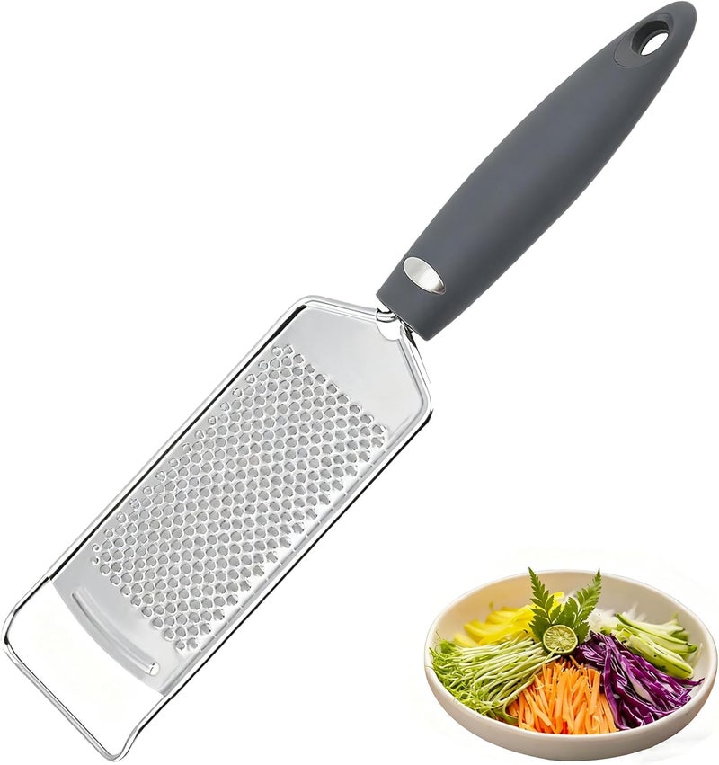 BOBOAR Lemon Zester Stainless Steel Cheese Garlic Grater Tool with Handle for Kitchen with Handle - Image 1