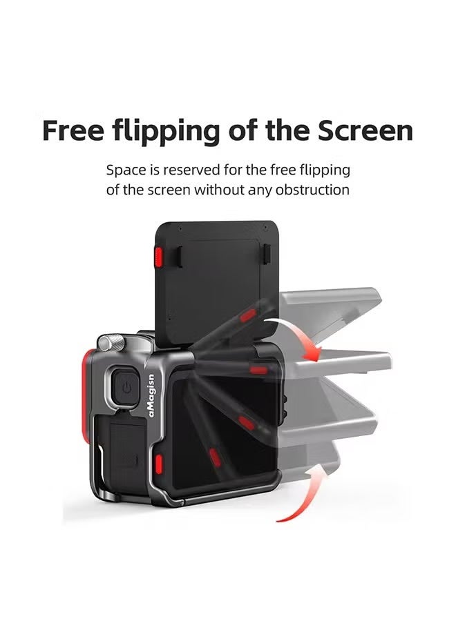 aMagisn غطاء حماية معدني من AMAGISN لكاميرا Insta360 Ace Pro2، أسود - Image 1