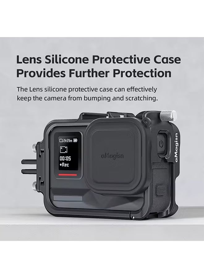 aMagisn غطاء حماية معدني من AMAGISN لكاميرا Insta360 Ace Pro2، أسود - Image 3