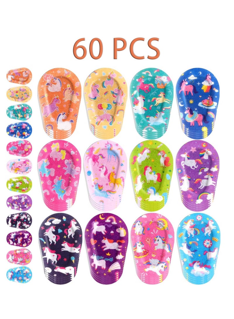 Unewshi Adhesive Eye Patches 60 Pcs Kids Girls Patches Toddler Bulk Patch Fabric Breathable Fun Cute Designs Cotton Bandages For Light Blocking 12 Styles - Image 1