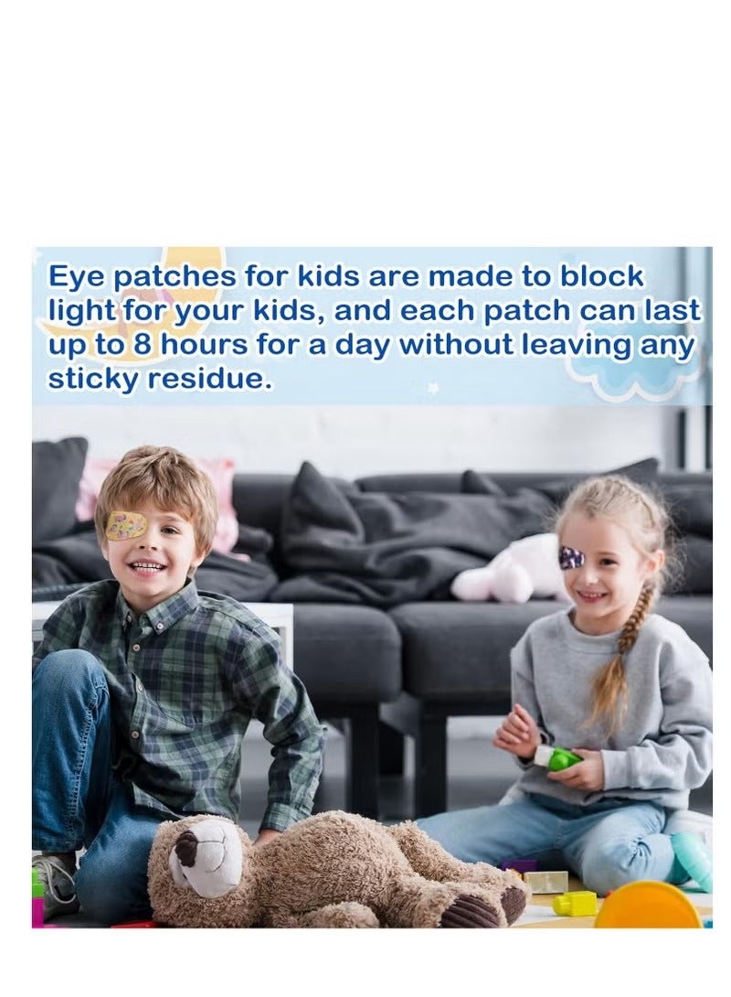Unewshi Adhesive Eye Patches 60 Pcs Kids Girls Patches Toddler Bulk Patch Fabric Breathable Fun Cute Designs Cotton Bandages For Light Blocking 12 Styles - Image 5