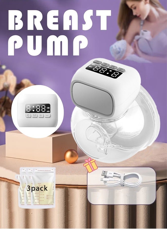 USB Rechargeable, Hands-Free Wearable Electric Breast Pump With LCD Display, 9 Levels And 3 Modes - Image 1