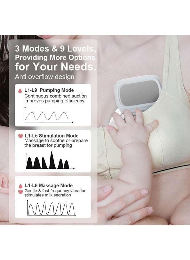 USB Rechargeable, Hands-Free Wearable Electric Breast Pump With LCD Display, 9 Levels And 3 Modes - Image 5