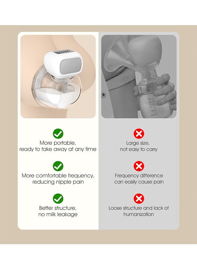 USB Rechargeable, Hands-Free Wearable Electric Breast Pump With LCD Display, 9 Levels And 3 Modes - Image 2