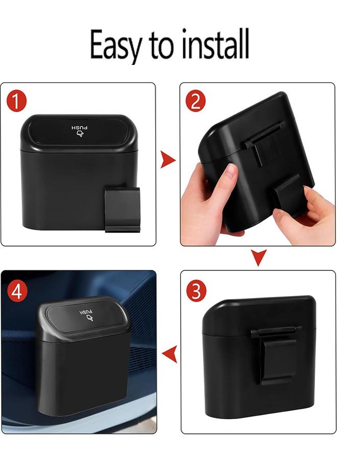 Beauenty Car Trash Can Bin with Lid, Universal Vehicle Mini Leakproof Garbage Can Bin with 150pcs Trash Bags Car Organizers and Storage for Front Back Seat Accessories for Auto Office Home - Image 4