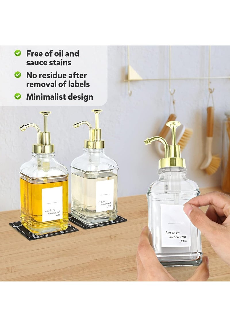 TRASSLE Coffee Bar Accessories, Coffee Syrup Dispenser - 2pack,500ML Syrup Dispenser with Labels,Syrup Pump Dispenser for Coffee Bar (Gold) - Image 5