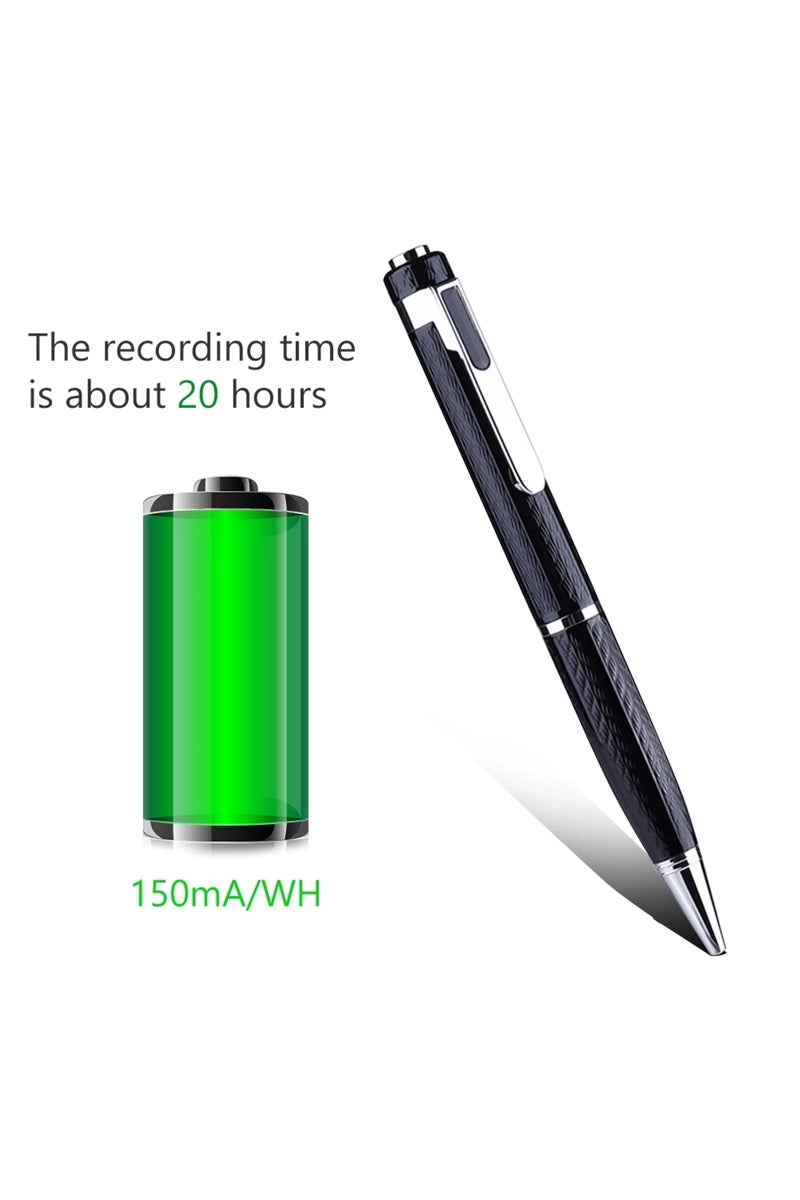 إيروريكس قلم تسجيل صوتي رقمي أسود بسعة 32 جيجابايت، تسجيل صوتي احترافي، مزود بخاصية الاتصال عن بعد. - Image 2