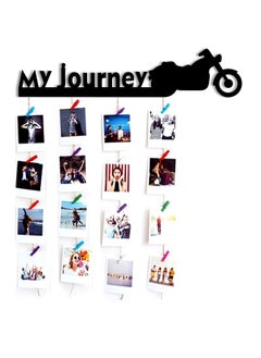 VAH- Kya Bat Hai !! VAH my Journey wooden Hanging Photo Display Picture Frame Collage Picture Display Organizer with Wood Clips for Wall Decor Hanging Photos 