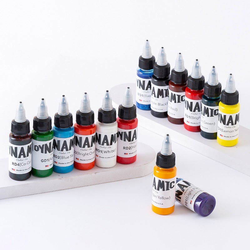 Authentic Dynamic Tattoo Color 30Ml Real Person 1Oz Cut Line Fog Tattoo 14 Color Combination - Image 4