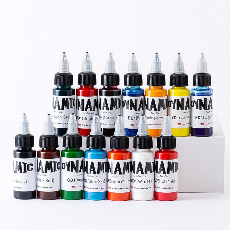 Authentic Dynamic Tattoo Color 30Ml Real Person 1Oz Cut Line Fog Tattoo 14 Color Combination - Image 2