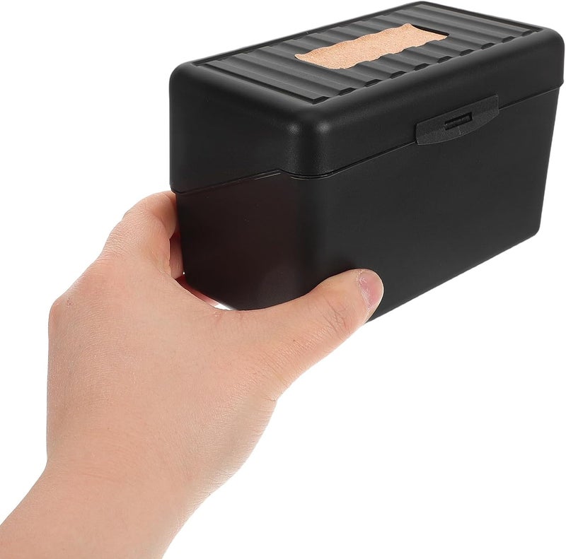 SEWACC Index Card Storage Box with 200 Lined White Memo Cards Black Note Holder for Desk for Office School and Home Use - Image 4