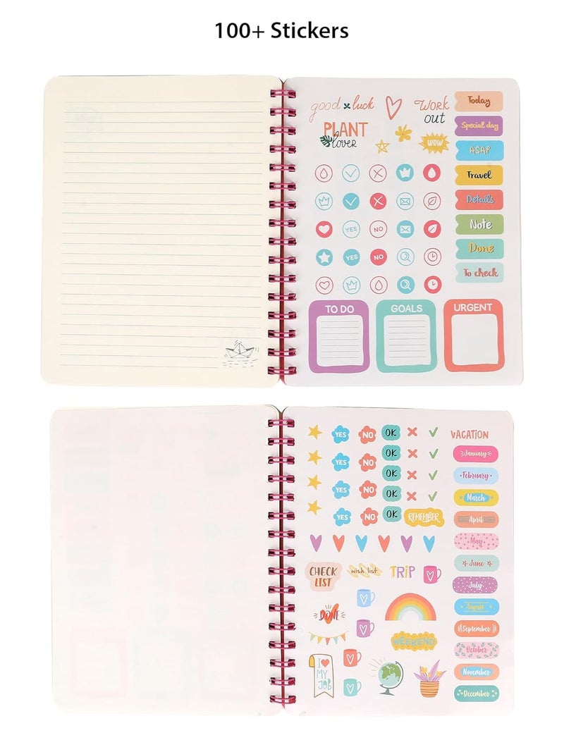 Doodle Hard Bound Spiral Notebook Diary with Bookmark Dangler and Sticker Pages I B5 I Undated I 160 Ruled Pages I 80 GSM (Chaos Coordinator) - Image 4