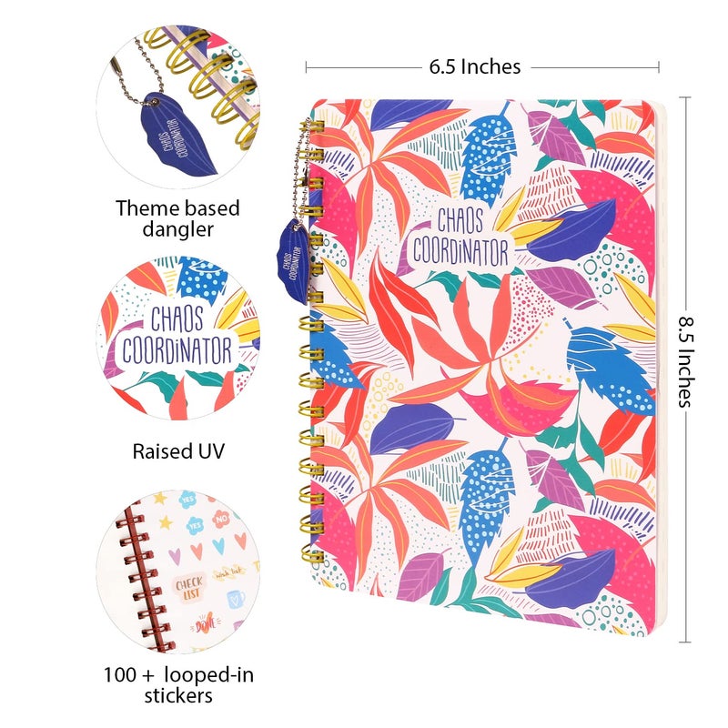 Doodle Hard Bound Spiral Notebook Diary with Bookmark Dangler and Sticker Pages I B5 I Undated I 160 Ruled Pages I 80 GSM (Chaos Coordinator) - Image 3