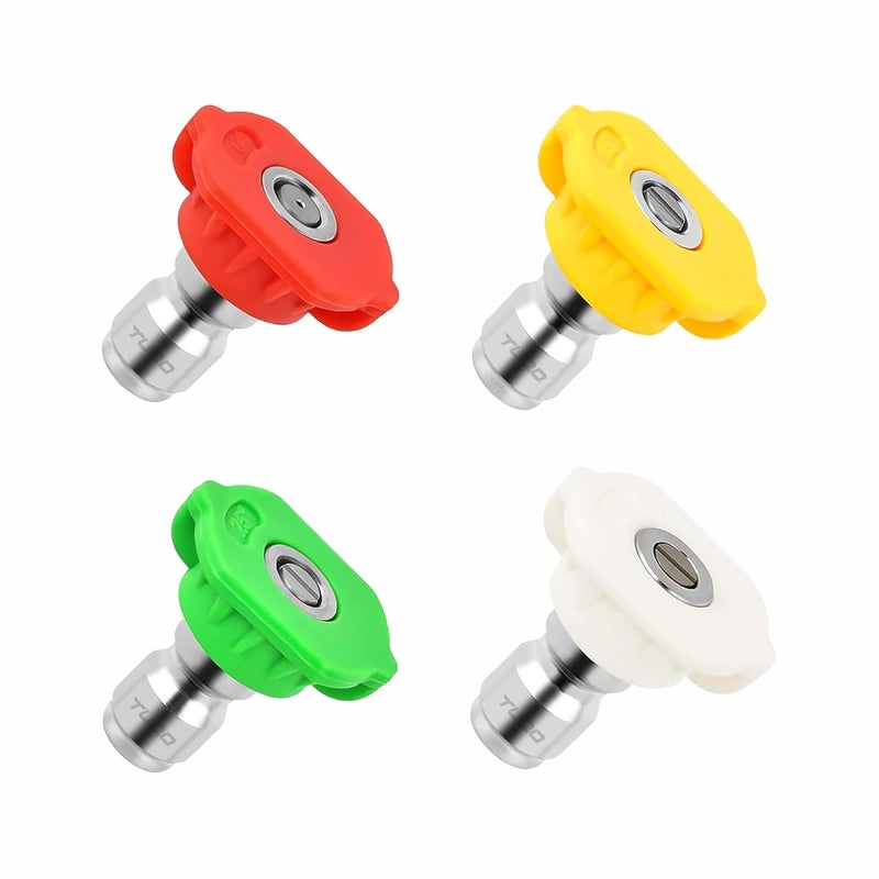 TUQO Premium Nozzle Tips 1/4 inch for Pressure Washers | 4350PSI | 300Bar | 4pcs set 0, 15, 25, 40 - for High Pressure Washer | Universal Nozzle - Pressure Washer Accesories - (DS102) - Image 1