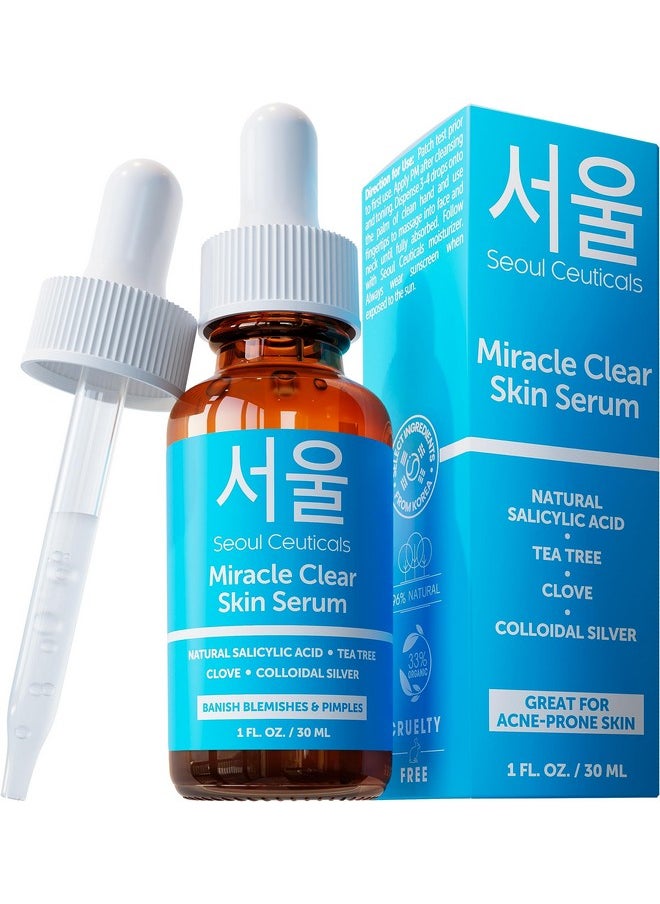seoulceuticals - Korean Acne Serum Skin Care Treatment For Acne Prone Skin Rapid Action Salicylic Acid Tea Tree & Clove For Even Skin Tone 1Oz - Image 1
