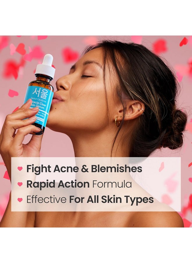 seoulceuticals - Korean Acne Serum Skin Care Treatment For Acne Prone Skin Rapid Action Salicylic Acid Tea Tree & Clove For Even Skin Tone 1Oz - Image 1