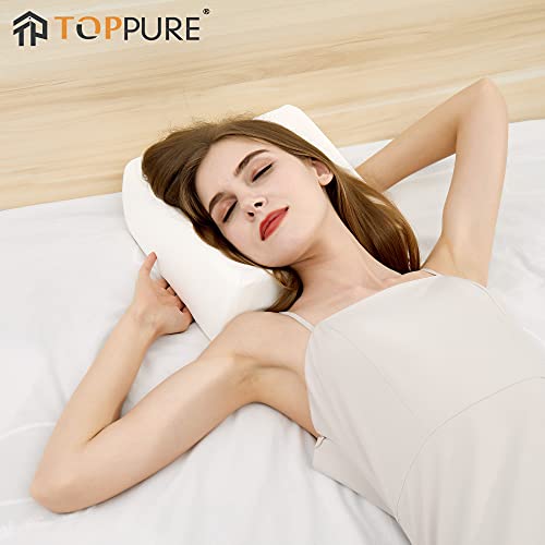 TOPPURE Cube Memory Foam Pillow for Side Sleepers (12"/12"/5" Extra Soft), Cervical Pillow for Neck Pain, Coach Pillow, Travel Pillow, Pillowcase Removeable and Washable, White - Image 5
