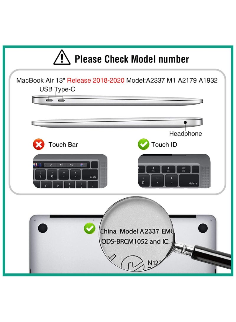 Green Tiger Case Compatible for MacBook Air 13 inch 2021 2020 2019 2018 Release,M1 A2337 A2179 A1932 with Retina Display Touch ID,Laptop Plastic Hard Shell Cover,Smooth Shiny Surface,Crystal Clear - Image 3