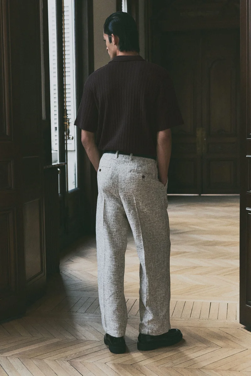 H&M Loose Fit Jacquard-knit polo shirt