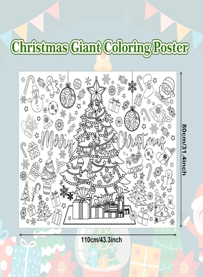 Whaline Merry Christmas Giant Coloring Poster 31.4 x 43.3 Inch Decorative Xmas Tree DIY Drawing Blank Doodle Art Banner for Classroom Home School Crafts - Image 2