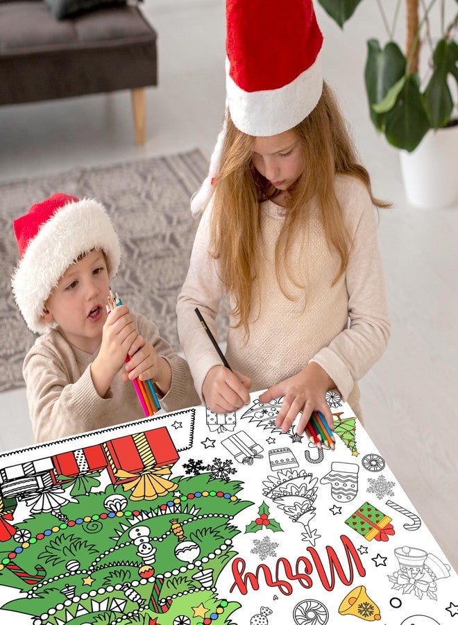 Whaline Merry Christmas Giant Coloring Poster 31.4 x 43.3 Inch Decorative Xmas Tree DIY Drawing Blank Doodle Art Banner for Classroom Home School Crafts - Image 4