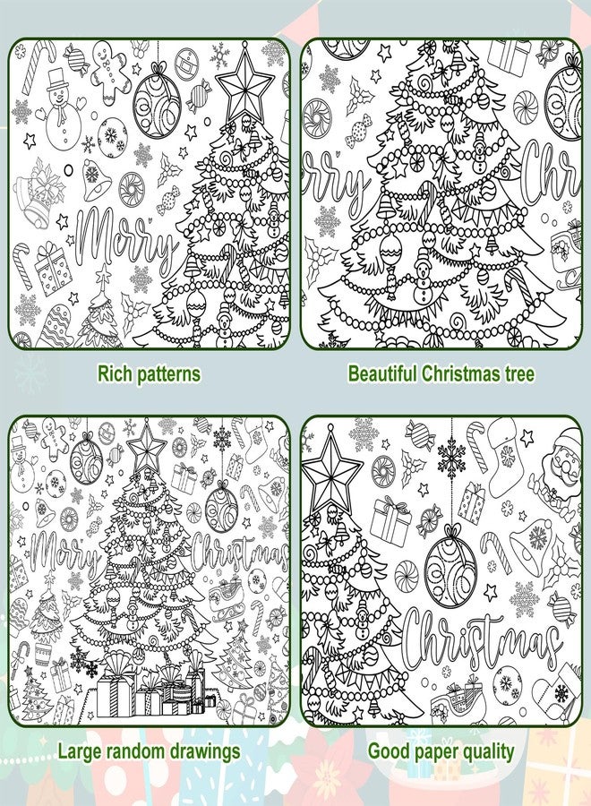 Whaline Merry Christmas Giant Coloring Poster 31.4 x 43.3 Inch Decorative Xmas Tree DIY Drawing Blank Doodle Art Banner for Classroom Home School Crafts - Image 3