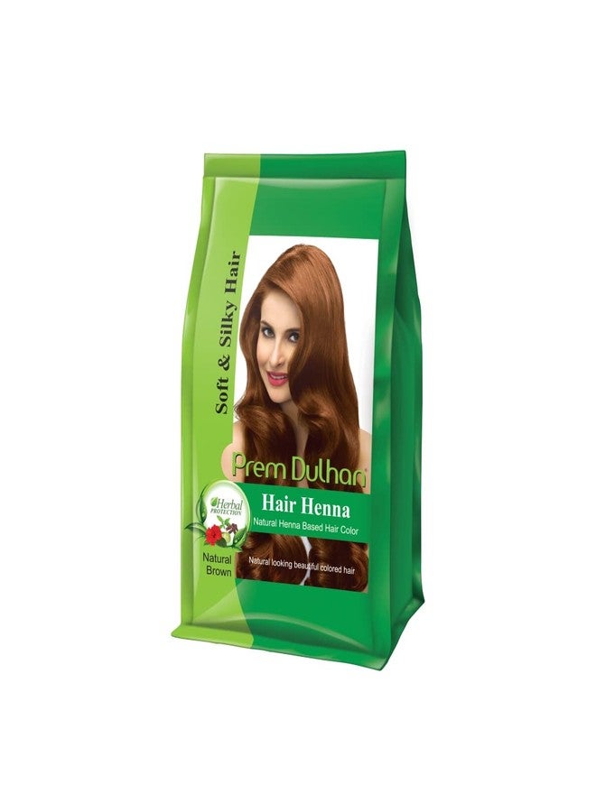 Prem Dulhan Hair Henna 125 g/4.40 Ouncce for Vibrant & Long-Lasting Results, Natural Brown Shade, Ammonia-Free & PPD-Free Coloring, Sachets (4.4 Ounce (Pack of 1)) - Image 1