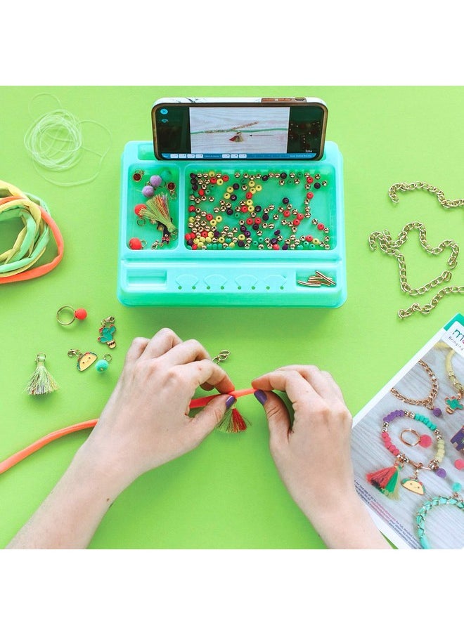 Make It Real Make It Real: Neo-Brite Chains & Charms Kit - Create 10 Unique Cord & Tassel Charm Bracelets, 195 Pieces, Includes Play Tray,DIY Playful Charm & Jewelry Kit, Tweens & Girls, Arts & Crafts, Ages 8+  - Image 5