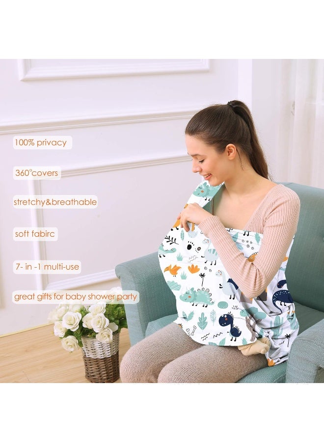 Hicoco Multi-use Carseat Canopy cover - Breathable Breastfeeding Covers, Car Seat Covers for Babies, Stroller Canopy Cover (cute dinosaur) - Image 5