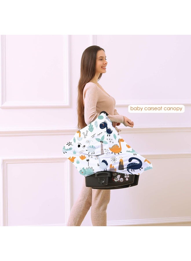 Hicoco Multi-use Carseat Canopy cover - Breathable Breastfeeding Covers, Car Seat Covers for Babies, Stroller Canopy Cover (cute dinosaur) - Image 2