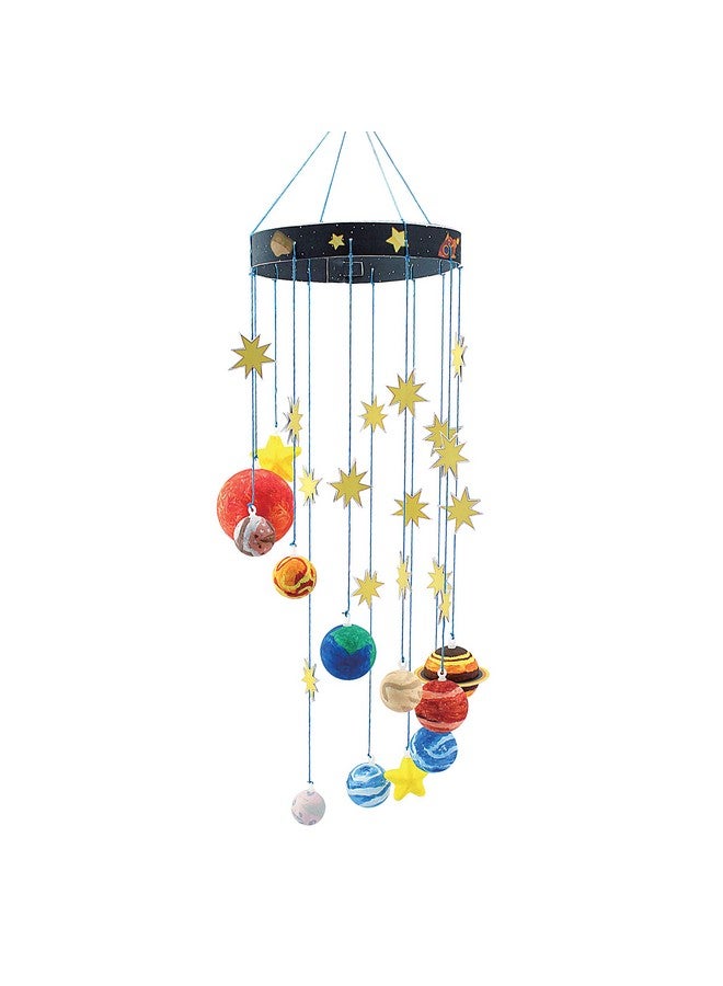 Peachy Keen Crafts STEM Learning Fun with 3D Solar System Kit: Complete DIY Mobile Hanging Model, 27-Inch Long with 9 Foam Planets & Sun, 3D Solar System with Paintable Planets, Glow in the Dark Paint, Easy Instructions - Image 5