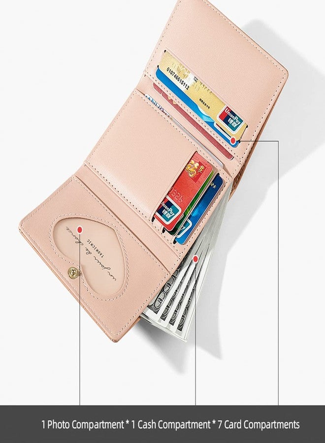 Valentoria Small Wallets for Girls Cute Bear Print Wallet Small Tri-folded Wallet Cash Pocket Card Holder ID Window Purse for Women (Green) - Image 2