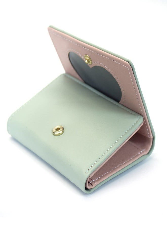 Valentoria Small Wallets for Girls Cute Bear Print Wallet Small Tri-folded Wallet Cash Pocket Card Holder ID Window Purse for Women (Green) - Image 5