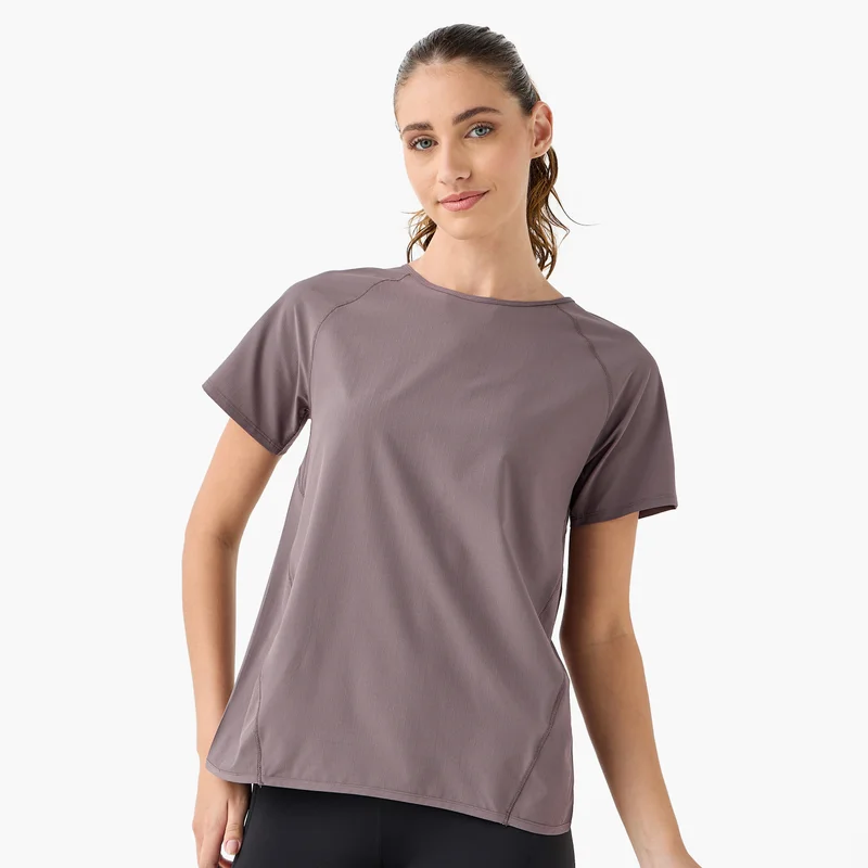 ADOT by Splash Ribbed T-shirt with Raglan Sleeves