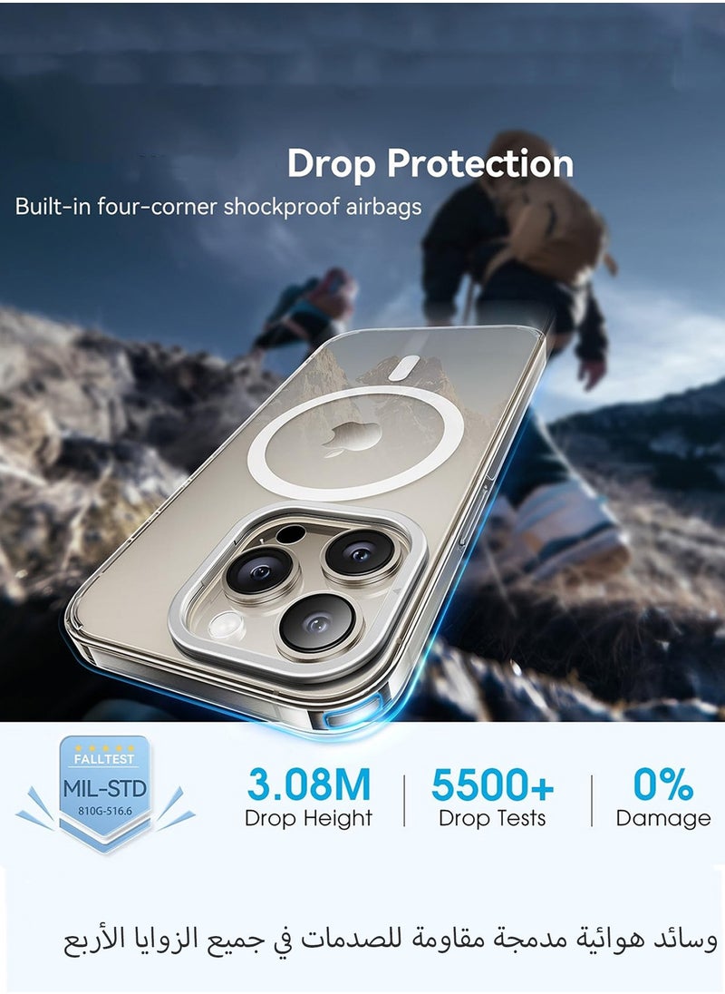 HEROCKX Magnetic Phone Case for iPhone 16 Pro Max Upgraded Lens Bracket Compatible with MagSafeNo.1 Anti-yellowing Technology Shockproof Ultra-thin Phone Case Crystal Clear  - Image 2