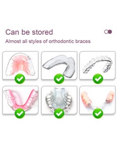 Aurafly Braces Storage Box Orthodontic Retainer Bracket Box Portable Denture Storage Box with Mirror  - Image 5