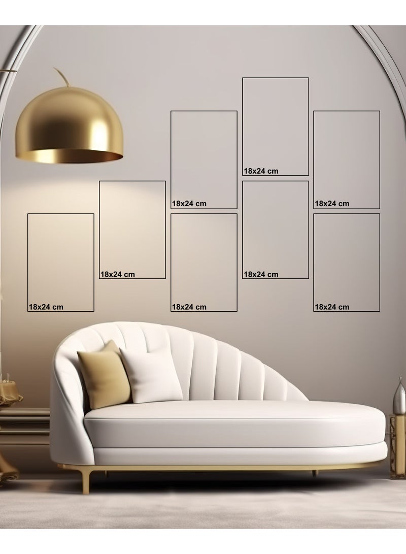 Droplyte 8 Piece of 18x24cm Woman Black & Gold Art Gallery Wall Set - Image 3