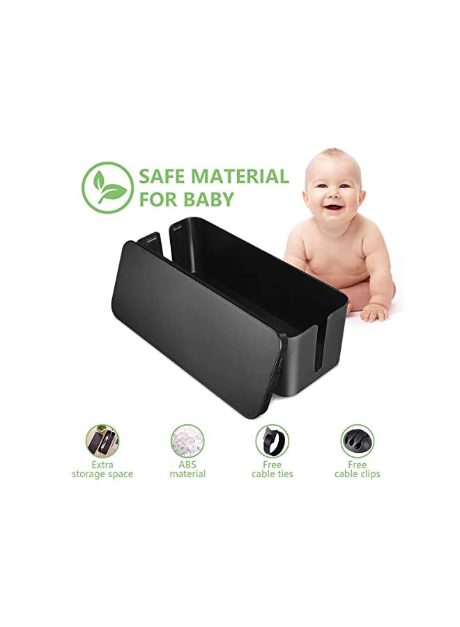 KASTWAVE Management Box,Large Cord Organizer BoxCord Hider Box to Hide Surge Protector Cover on Desk or Floor for Home & Office(Black) - Image 3