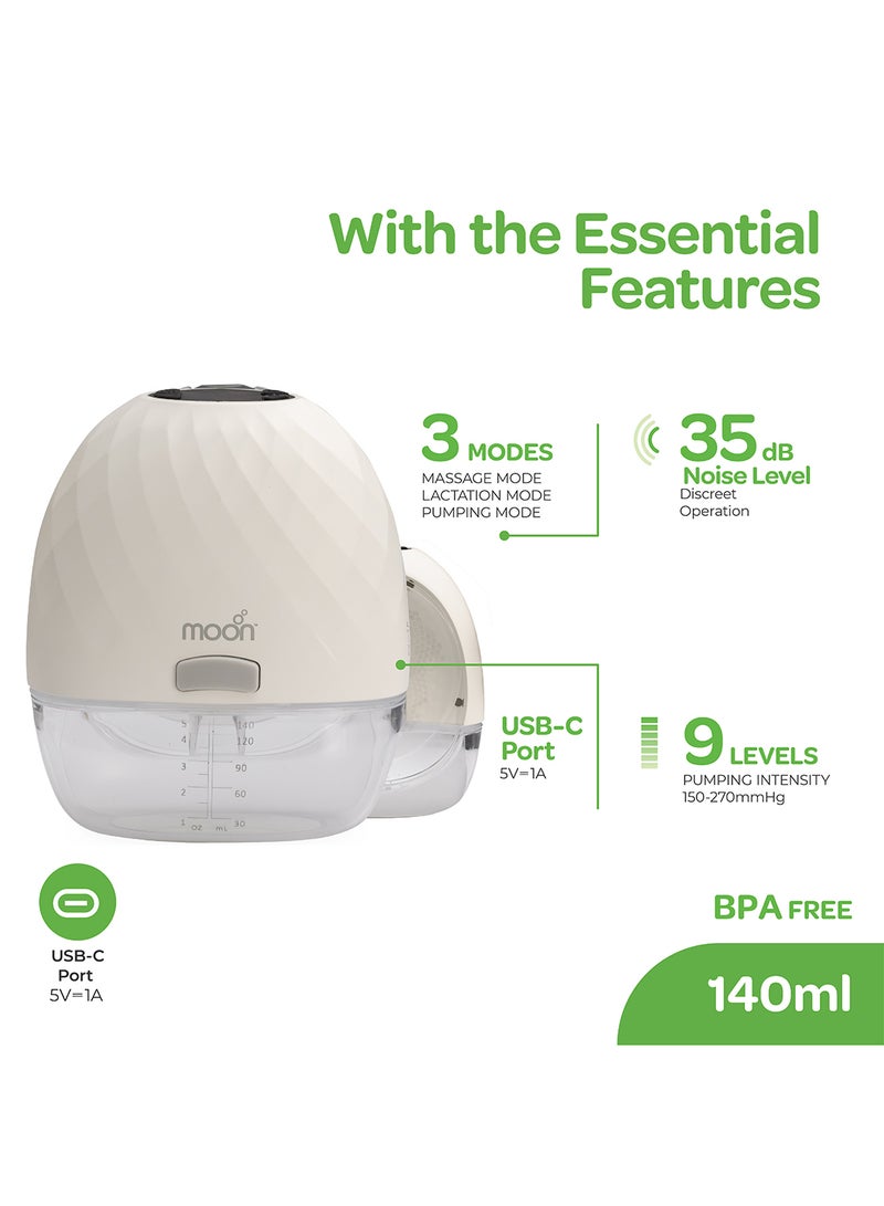 Moon Wearable Hands-Free Breast Pump 150ml - Image 2