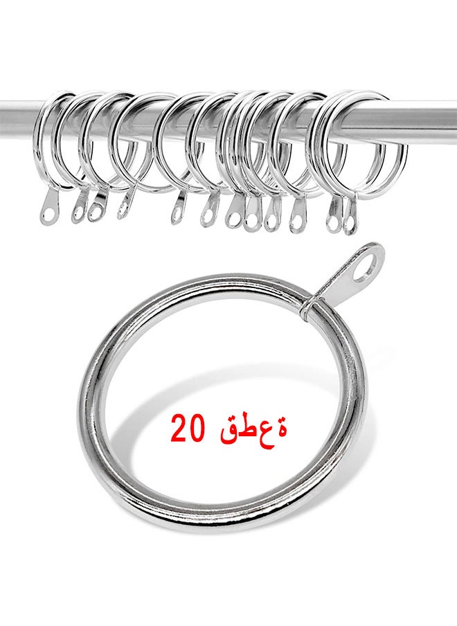 Depend - Metal Drapery Curtain Rings Hanging Rings For Curtains And Rods, Drape Sliding Eyelet Rings 32 MM Internal Diameter For Most Curtains, Shower Curtains Easy To Install 20 Pack - Image 1