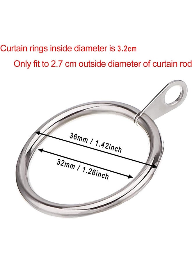 Depend - Metal Drapery Curtain Rings Hanging Rings For Curtains And Rods, Drape Sliding Eyelet Rings 32 MM Internal Diameter For Most Curtains, Shower Curtains Easy To Install 20 Pack - Image 1