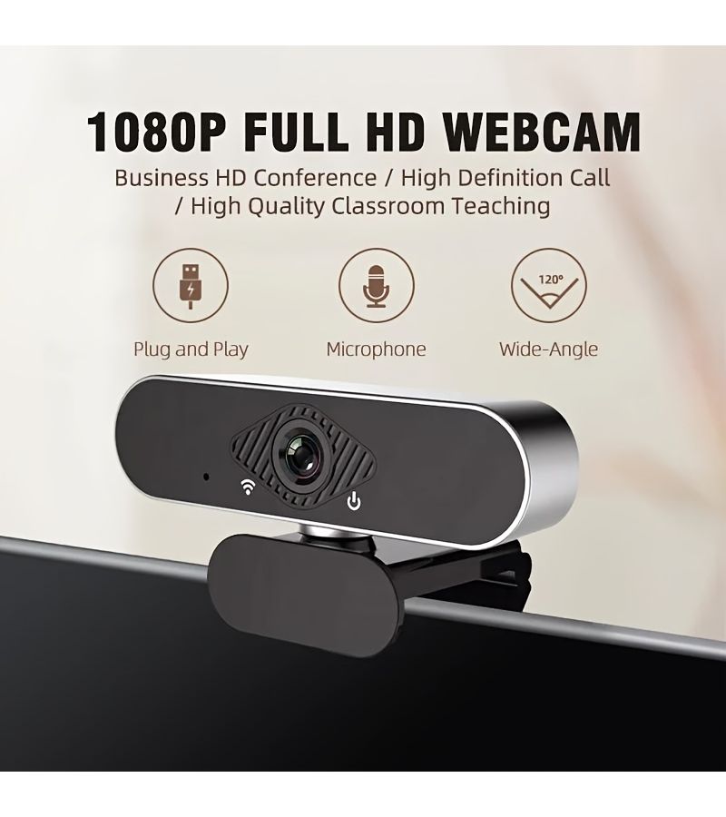 كاميرا ويب USB بدقة 1080P مع ميكروفون مدمج بزاوية 120 درجة للمكالمات والبث المباشر على الكمبيوتر - Image 4