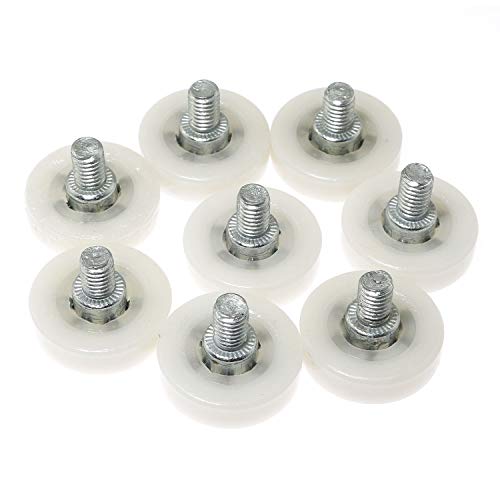 RLECS 8pcs Diameter 25mm Bearing Nylon Small Pulley Drawer Pulley Door Furniture Cabinet Pulley Positioning Roller File Cabinet Pulley - Image 1