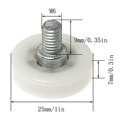 RLECS 8pcs Diameter 25mm Bearing Nylon Small Pulley Drawer Pulley Door Furniture Cabinet Pulley Positioning Roller File Cabinet Pulley - Image 4